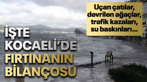 İşte Kocaeli’de fırtınanın bilançosu